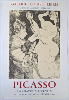 the poster for picassoo is displayed on the wall