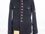 a blue uniform with red pips and buttons on a mannequin mannequin mannequin mannequin mannequin mannequin mannequin