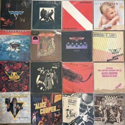 a lot of vinyl records on the floor