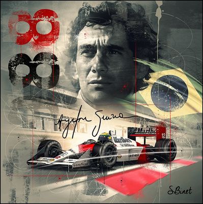 A partir de 10h00 : TABLEAU AYRTON SENNA original numéroté par l'ARTIS