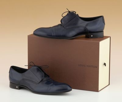Chaussures de ville à lacets en cuir bleu marine pour homme de Louis Vuitton