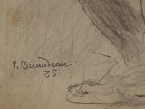 drawing of a bird sitting on top of a piece of paper with writing on it