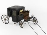 une calèche à l'ancienne sur fond blanc