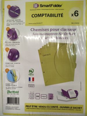 [Lot de 6] - SMARTFOLDER - Chemises pour classeur A4 - 250g/…
