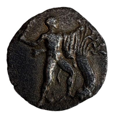 une image d'une pièce de monnaie sur laquelle figure un cheval, allongé sur le dos