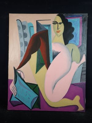 une image d'un tableau représentant une femme assise sur un lit