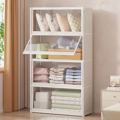 an image of a white bookcase in a room