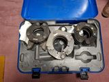 a blue case with a couple of tools inside of it