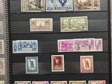 several different types of stamps are on display in a display case