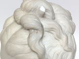 a white statue of a man with a beard on a plate
