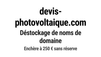 Nom de domaine devis-photovoltaique.