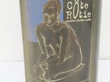 a bottle of wine with a picture of a woman on it