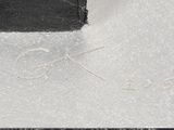 a close up of a piece of glass on a table