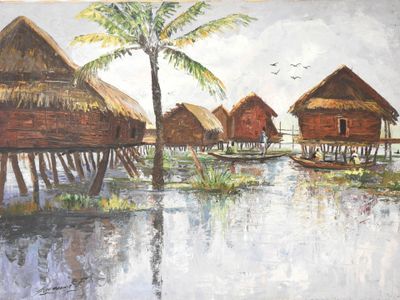 F. KOUESSAN - XXeme Ganvié, village lacustre au Dahomey, act… - Photo 1