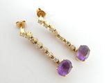 an image of a pair of amethorate and diamond earrings
