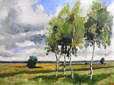 A. FRANCESCHALLI - XX eme Paysage aux quatre arbres
