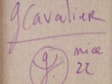 an old book with a drawing of a man ' s name on it