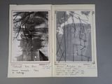 an open book with a picture of a man ' s face and a picture of a woman ' s face