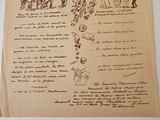 a sheet of paper with a drawing of people and animals on it