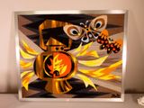 a picture of a picture of a fire hydrant and a butterfly