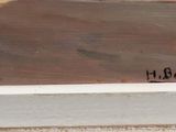 a picture of a painting on the window sill of a house
