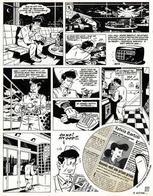 une image en noir et blanc tirée d'une bande dessinée représentant un homme dans une cuisine