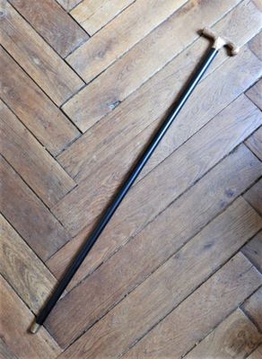 une photo d'un parquet sur lequel se trouve une canne