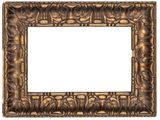 un vieux cadre photo orné d'un motif décoratif sur fond blanc