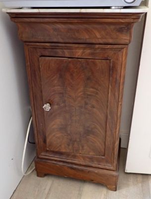 a microwave sitting on top of a cabinet in a kitchen