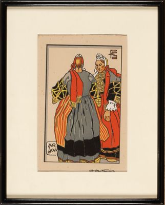 an image of a picture of two people dressed in traditional clothing