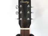 a close up of a guitar neck with a guitar in the background