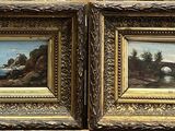 deux tableaux encadrés représentant une côte rocheuse avec un phare au loin et un phare au loin