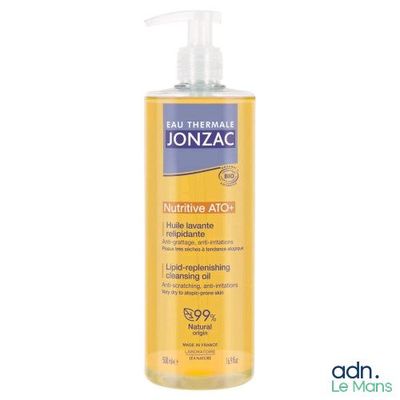 un flacon d'huile nourrissante Jonzac sur fond blanc