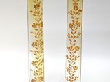 paire de vases en or et en verre transparent, ornés de feuilles dorées
