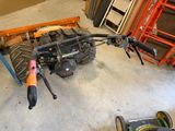 a motorcycle that is parked in a garage