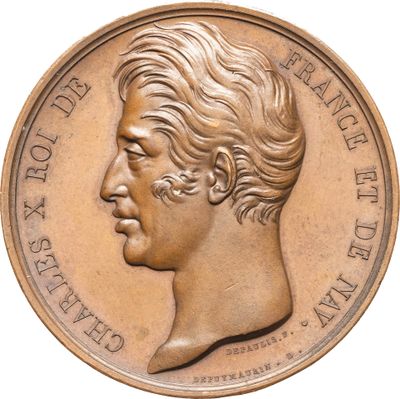 une image représentant une médaille de bronze sur laquelle figure le visage d'un homme