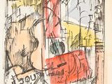 an image of a drawing of a guitar on a table