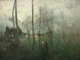 une image représentant un tableau où l'on voit deux personnes marchant dans un champ