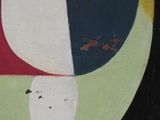 a painting of a circle with a bird on it