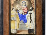 une image d'un tableau représentant une femme tenant un bébé dans ses bras