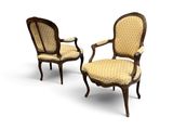 pair of louis ii style armchairs with upholstered arms