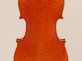 an old violin with a wooden back and a long neck