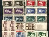 a collection of stamps from different countries on a black background