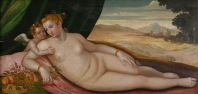 l'image d'un tableau représentant une femme nue allongée sur un lit