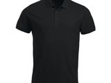 un polo noir sur fond blanc