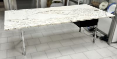 Florence KNOLL Bureau à plateau en marbre de carrare blanc v… - Photo 1