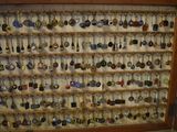 a display case with a lot of keys in it