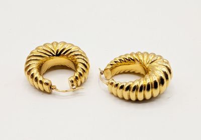 paire de boucles d'oreilles créoles plaquées or 18 carats