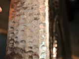 a close up view of a bicycle tire with water droplets on it