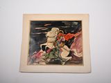 a picture of a painting of a man riding a horse
